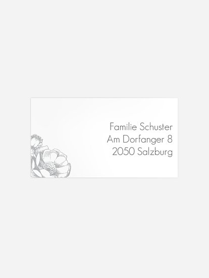 Empfängeraufkleber Trauer Peony