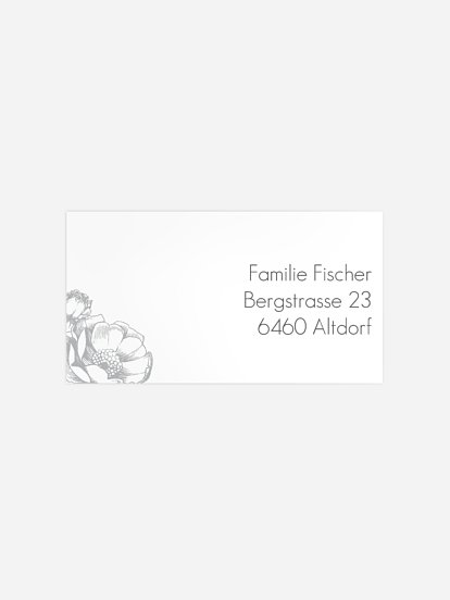 Empfängeraufkleber Trauer Peony