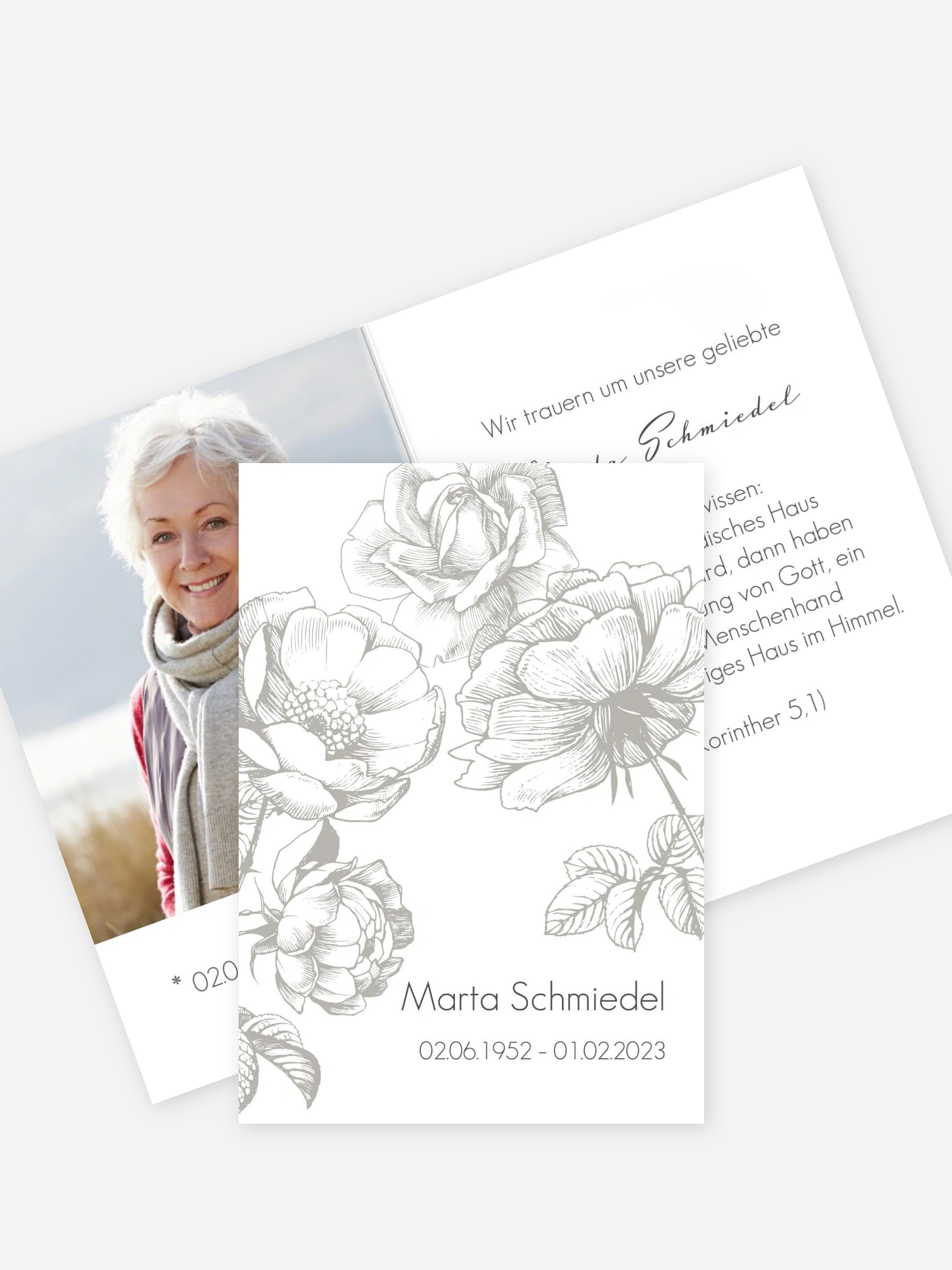 Sterbebild Peony