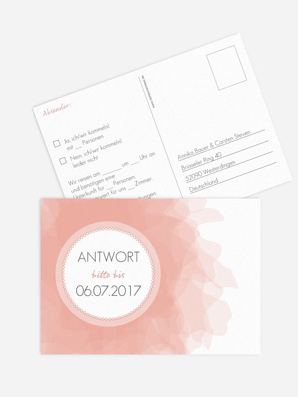 Antwortkarte Hochzeit Silk Colours