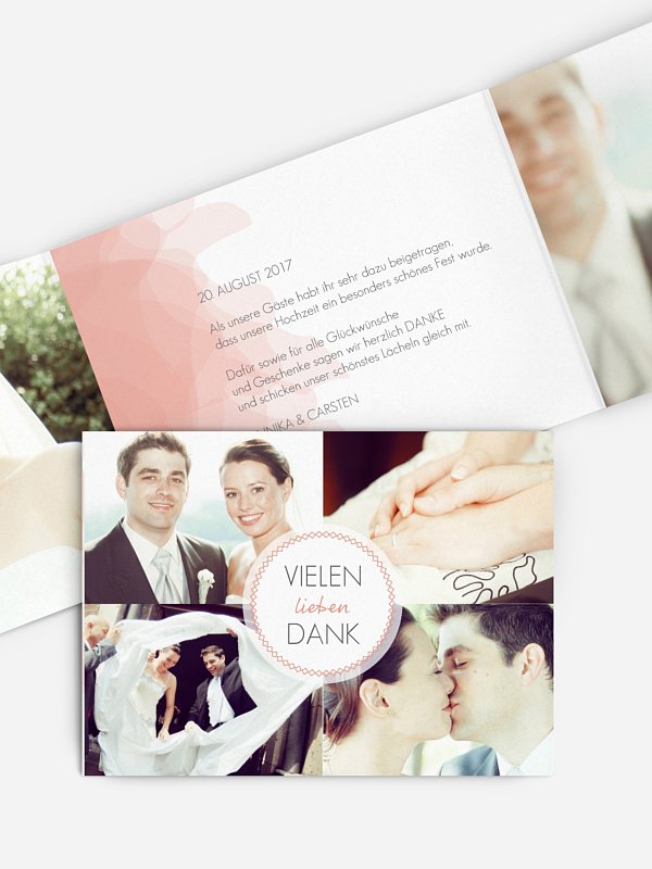 Dankeskarte Hochzeit Silk Colours