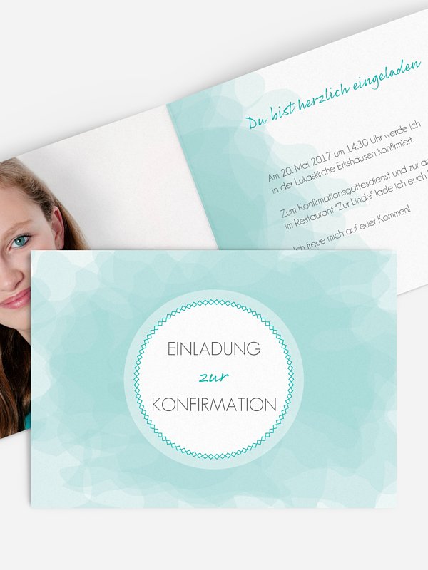 Konfirmationseinladung Silk Colours