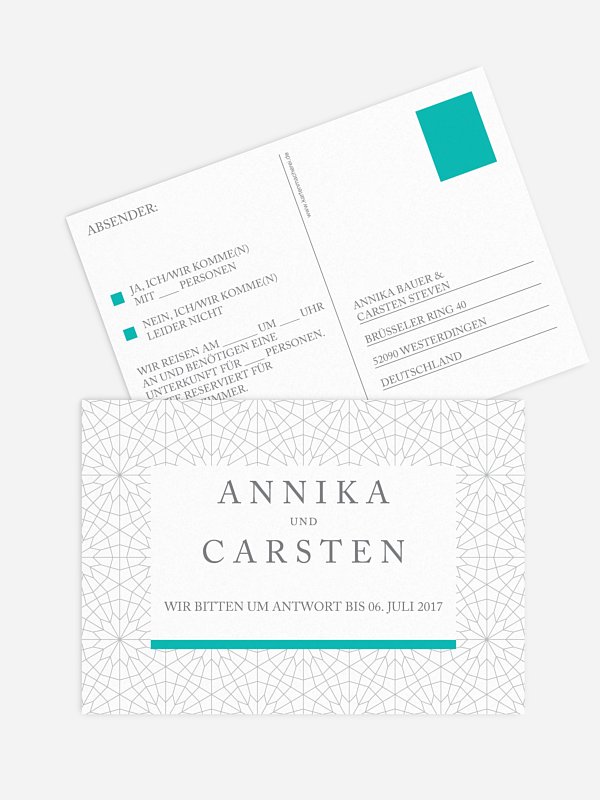 Antwortkarte Hochzeit Marrakesch