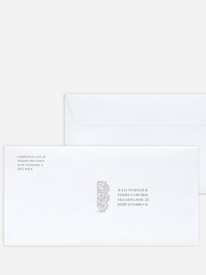 Bedruckter Briefumschlag Hochzeit Chantilly