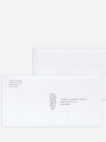 Bedruckter Briefumschlag Hochzeit Chantilly