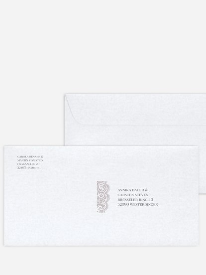 Bedruckter Briefumschlag Hochzeit Chantilly