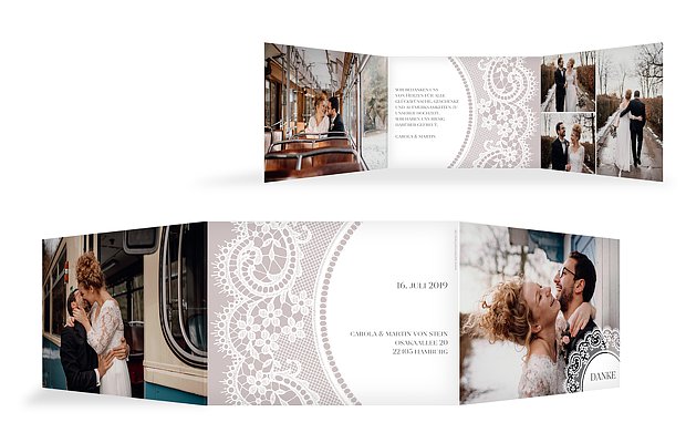 Dankeskarte Hochzeit Chantilly