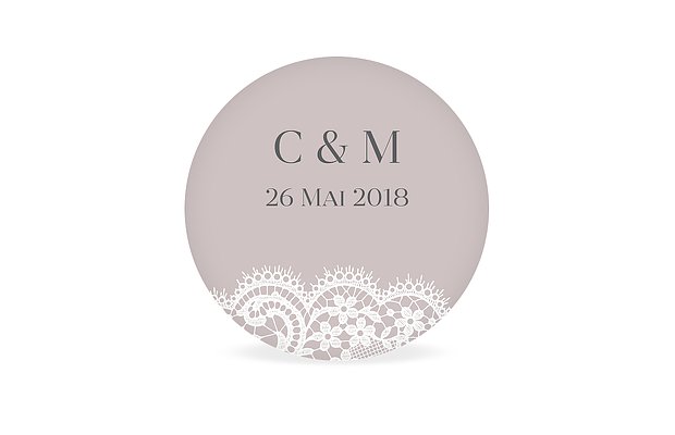 Étiquette cadeau mariage Dentelle chic
