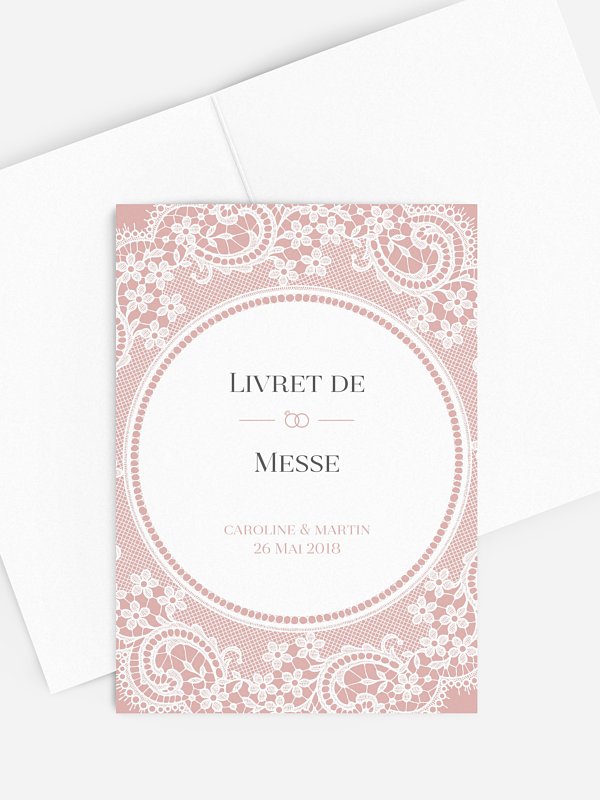 Livret de messe mariage Dentelle chic