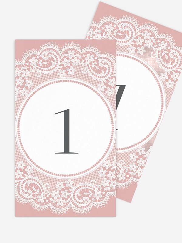 Numéro de table mariage Dentelle chic