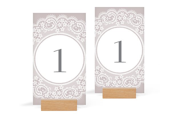 Numéro de table mariage Dentelle chic