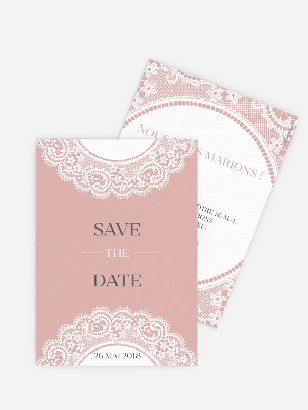 Save the date Dentelle chic