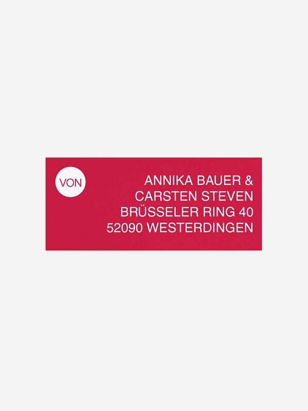 Absenderaufkleber Hochzeit Statement