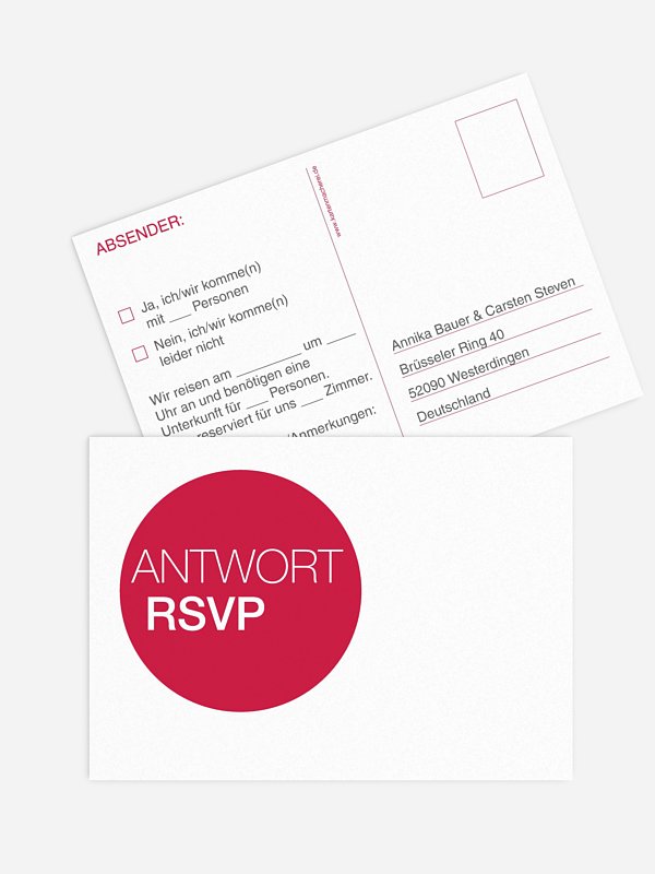 Antwortkarte Hochzeit Statement