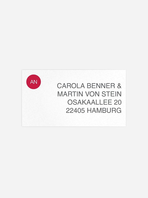 Empfängeraufkleber Hochzeit Statement