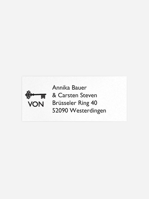 Absenderaufkleber Hochzeit High Class
