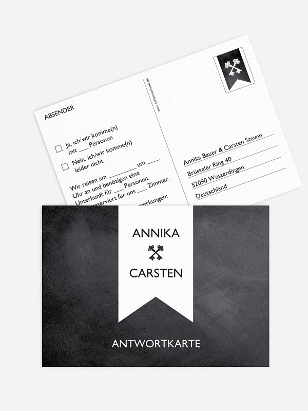 Antwortkarte Hochzeit High Class