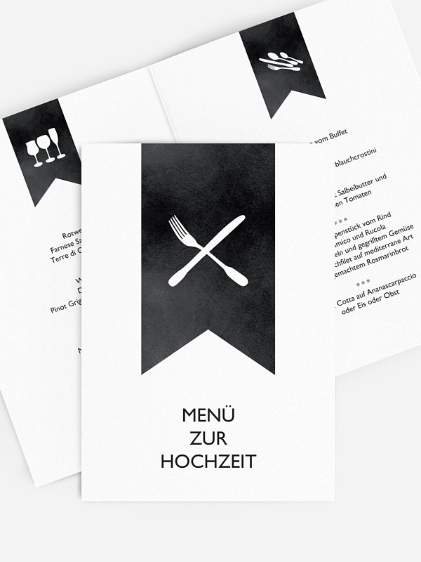 Menükarte Hochzeit High Class