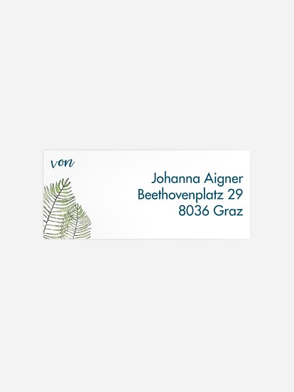 Absenderaufkleber Party Love Palms