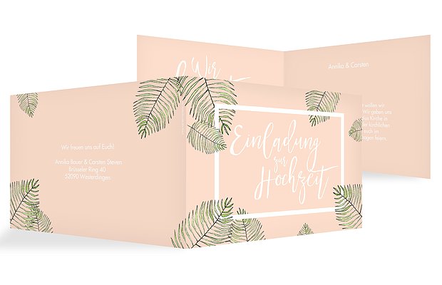 Hochzeitseinladung Love Palms