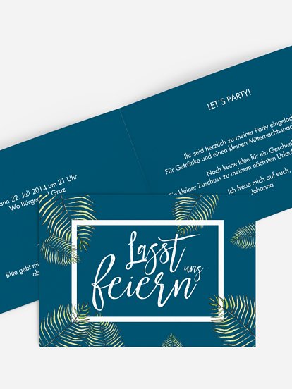 Partyeinladung Love Palms