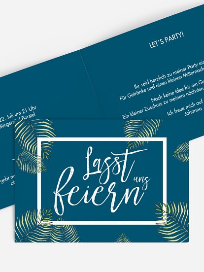 Partyeinladung Love Palms