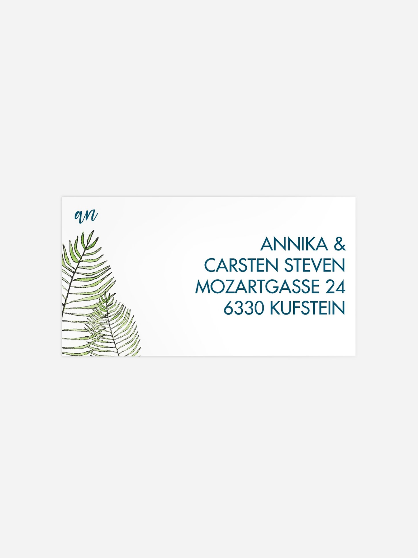Empfängeraufkleber Geburtstag Love Palms