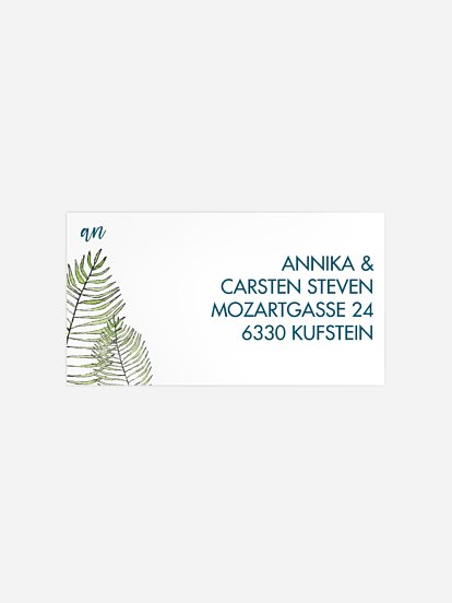 Empfängeraufkleber Geburtstag Love Palms