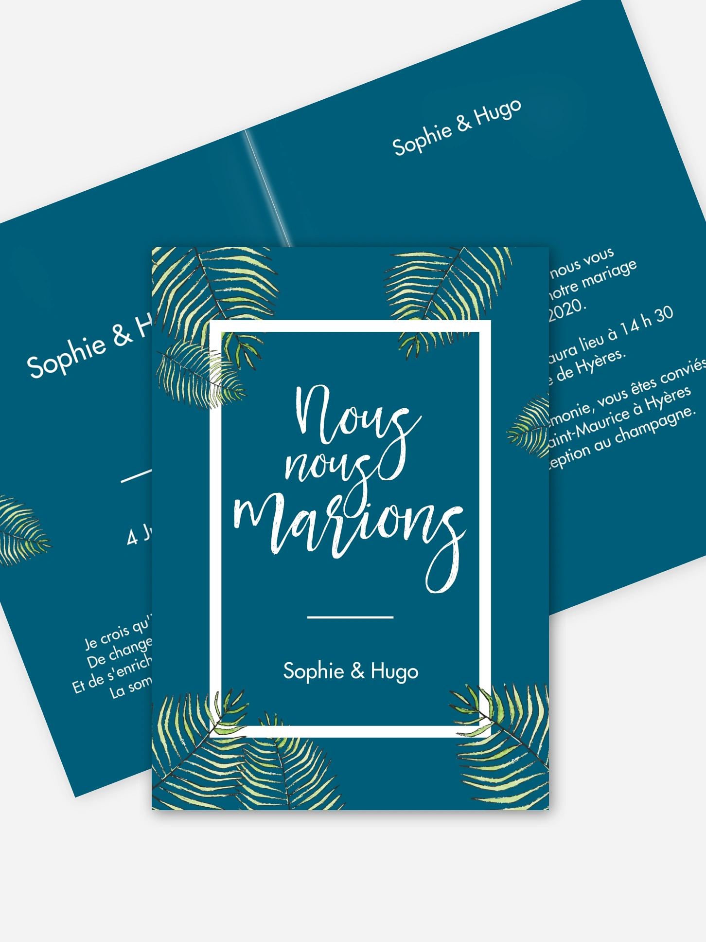 Faire-part de mariage Love Palms