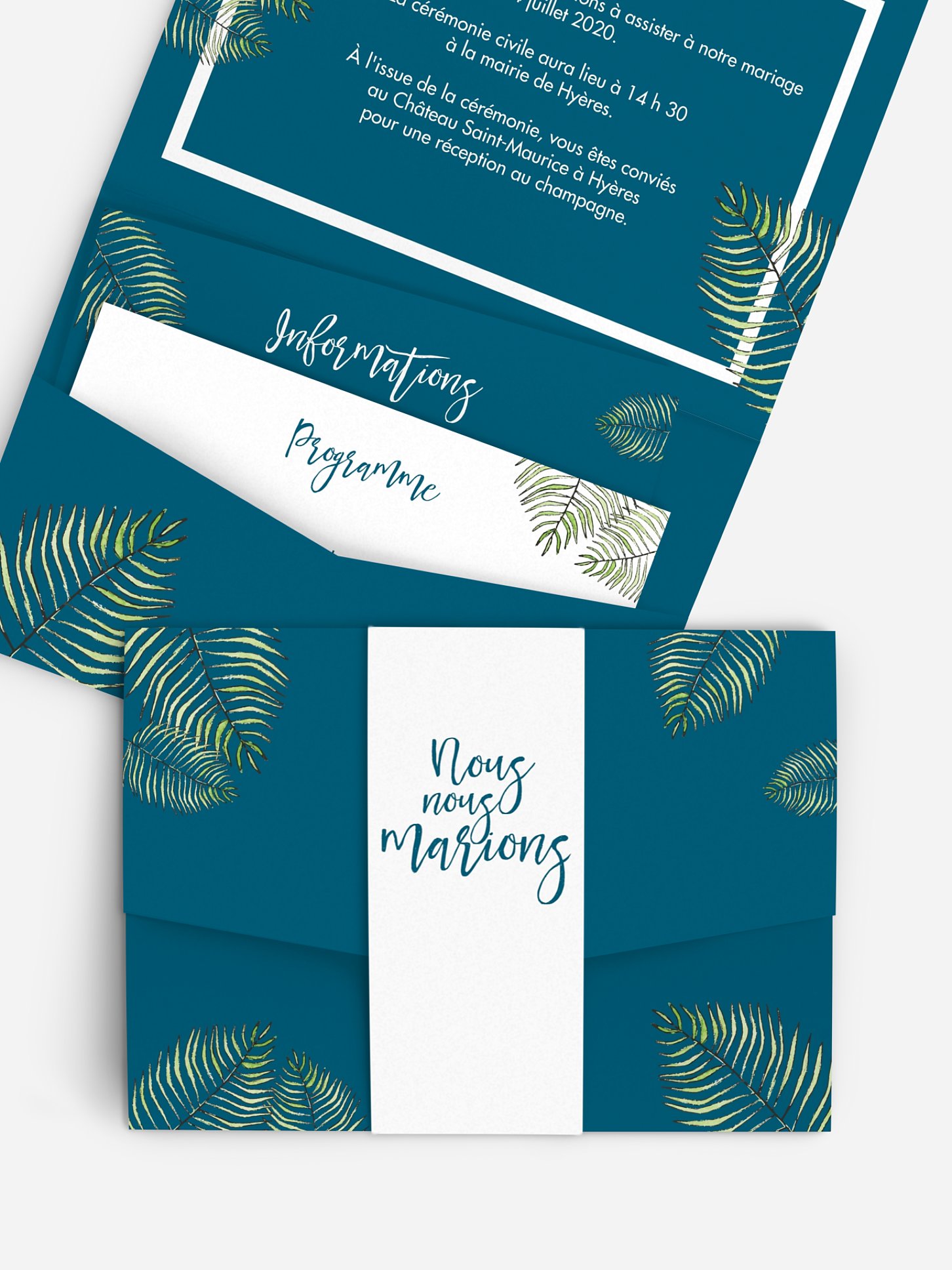 Faire-part de mariage Love Palms