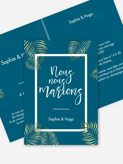 Faire-part de mariage Love Palms