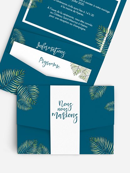Faire-part de mariage Love Palms