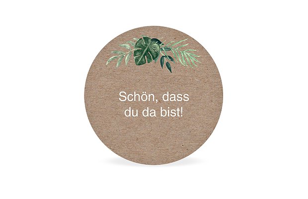 Geschenkaufkleber Hochzeit Greenery Leaves