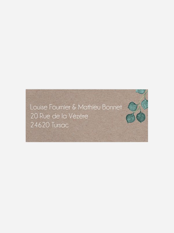 Étiquette expéditeur mariage Jardin vintage