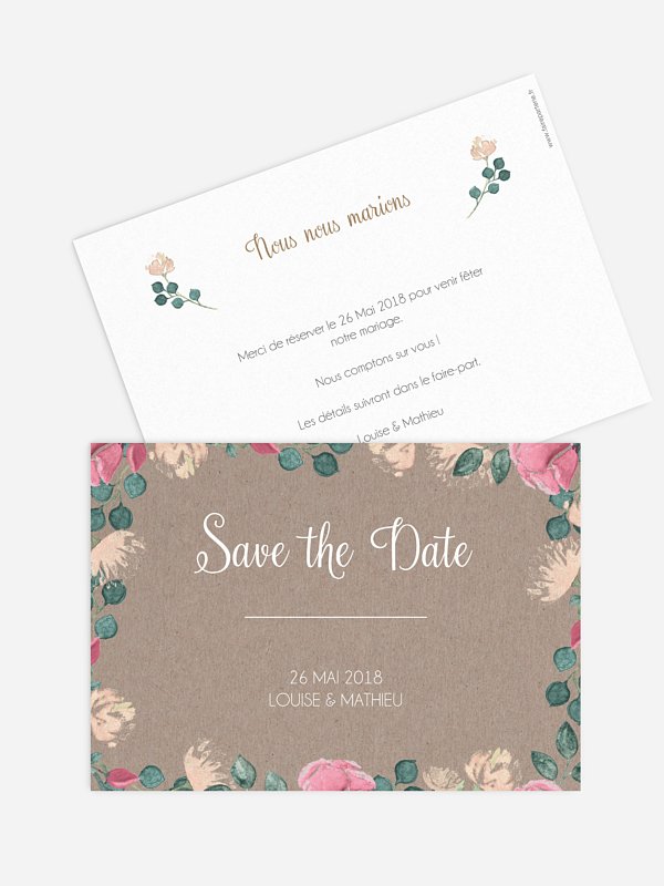 Save the date Jardin vintage