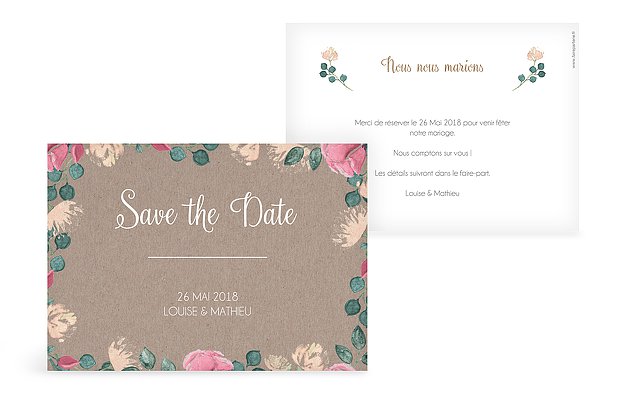 Save the date Jardin vintage