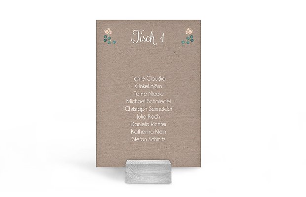Sitzplan Kreativ Vintage Rose