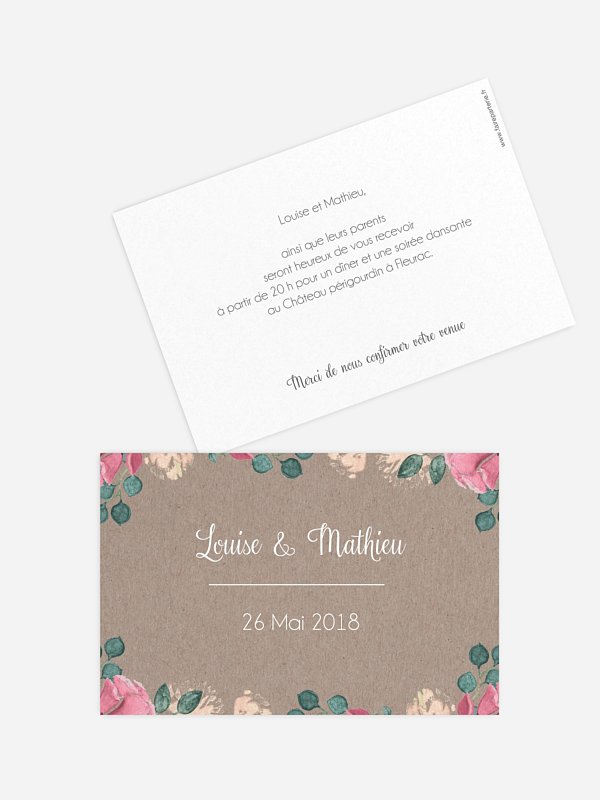 Carton d'invitation Jardin vintage