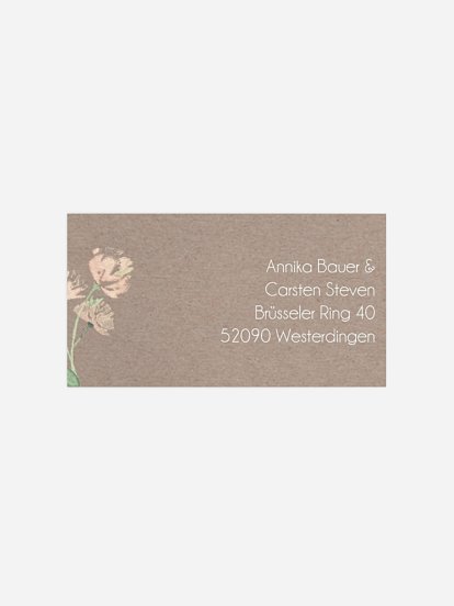 Empfängeraufkleber Silberhochzeit Vintage Rose