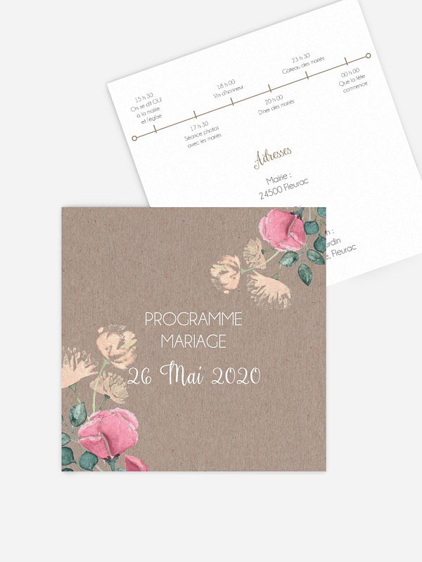Programme mariage Jardin vintage