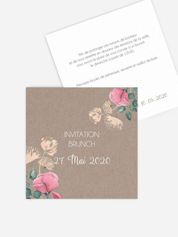 Carte brunch Jardin vintage