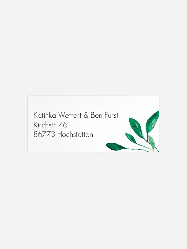 Absenderaufkleber Hochzeit Botanic Love