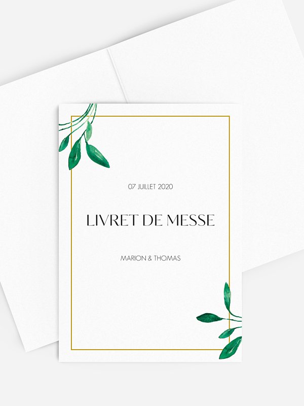 Livret de messe mariage Botanique