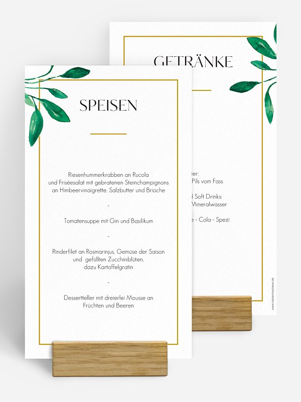 Menükarte Hochzeit Botanic Love