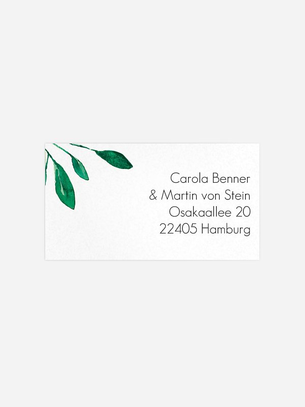 Empfängeraufkleber Hochzeit Botanic Love