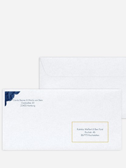Bedruckter Briefumschlag Hochzeit Modern Aquarelle
