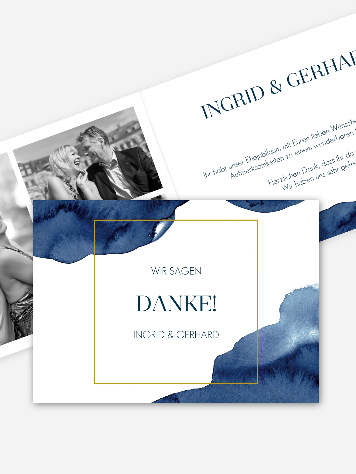 Danksagung zur Goldenen Hochzeit Modern Aquarelle
