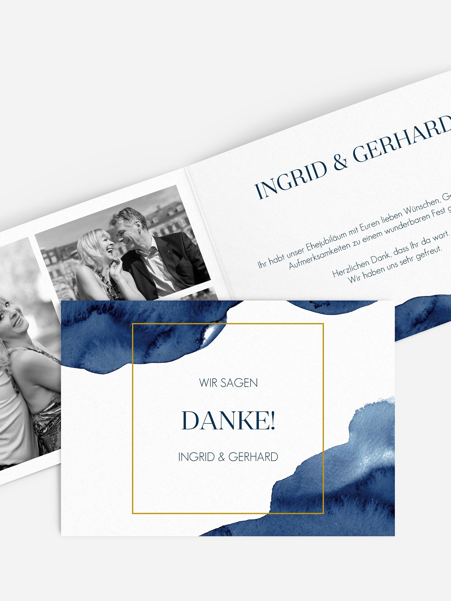 Danksagung zur Goldenen Hochzeit Modern Aquarelle