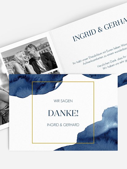 Danksagung zur Goldenen Hochzeit Modern Aquarelle