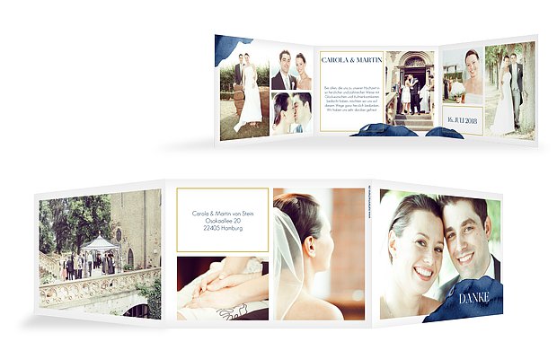 Dankeskarte Hochzeit Modern Aquarelle